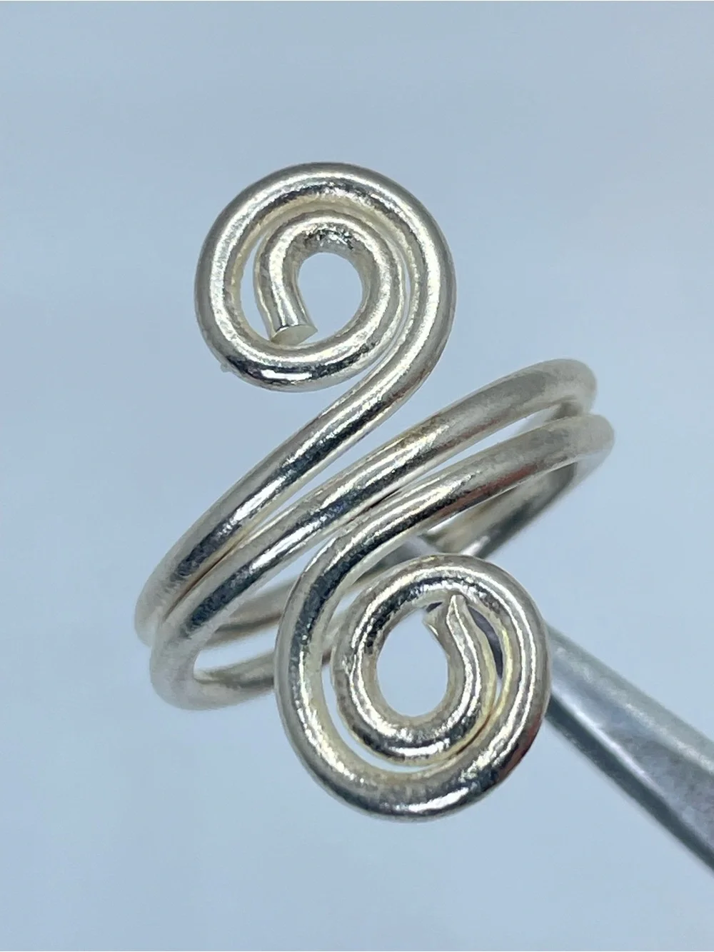 Vintage Mexico Silver Spiral Wrap Ring Southwestern Statement Boho